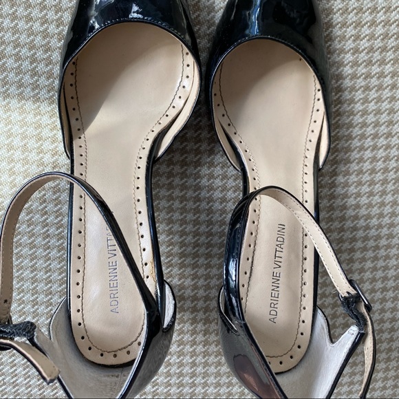 Adrienne Vittadini shoe, ankle strap, black patent leather SIZE 7-1/2 - Picture 4 of 10